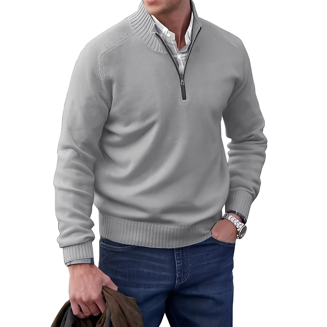 Merrill - Lässiger Wollpullover mit Reißverschluss für Herren