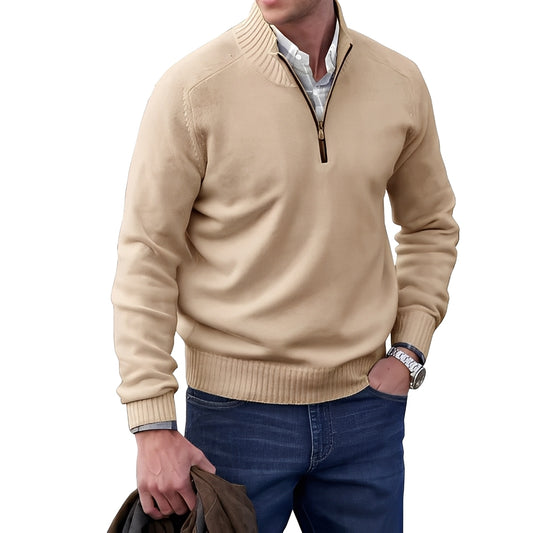 Jeremy - Lässiger Kaschmirpullover mit Reißverschluss für Herren