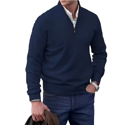 Jeremy - Lässiger Kaschmirpullover mit Reißverschluss für Herren