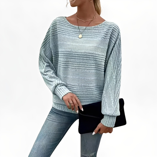 Eleanore - Lässiger, locker geschnittener Streifenpullover für Damen