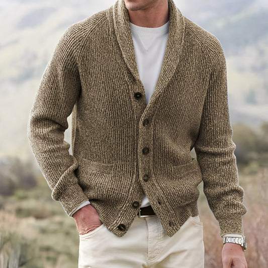 Jerold - Vintage-Cardigan mit breitem Revers für Herren
