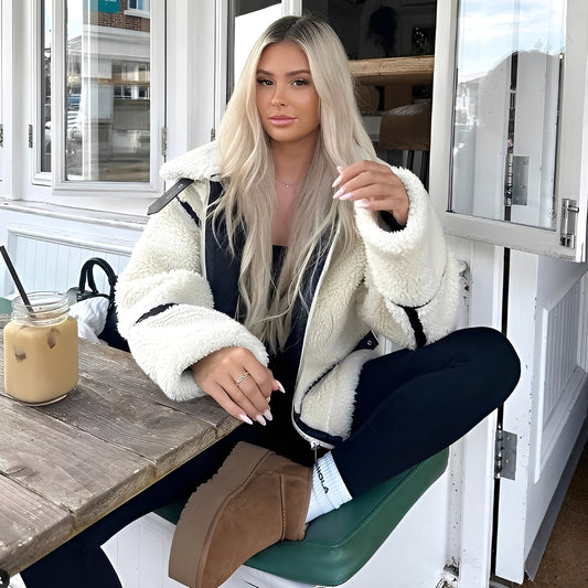 Bethney - Warmer Teddy-Fleece-Mantel für Damen
