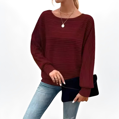 Eleanore - Lässiger, locker geschnittener Streifenpullover für Damen