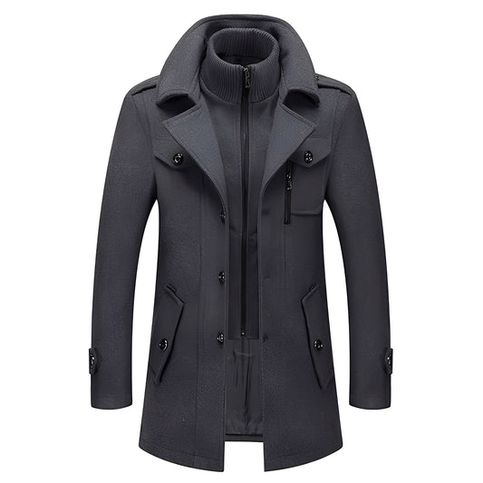 Jerald - Eleganter langer Trenchcoat für Herren