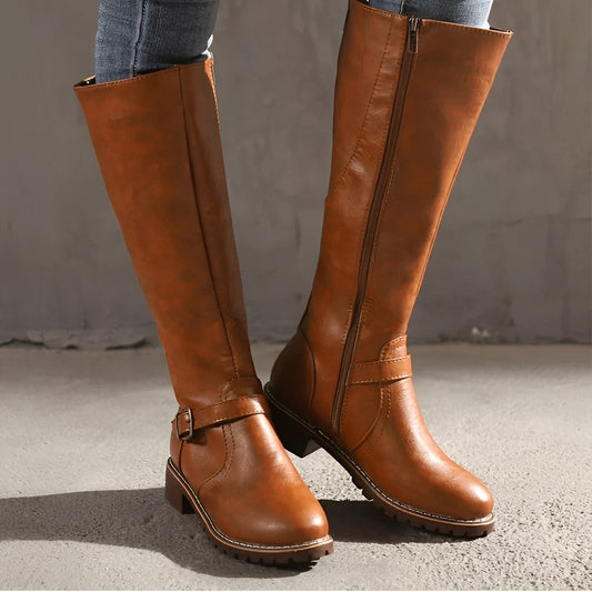 Shirlee - Elegante hohe Stiefel mit Schnalle für Frauen