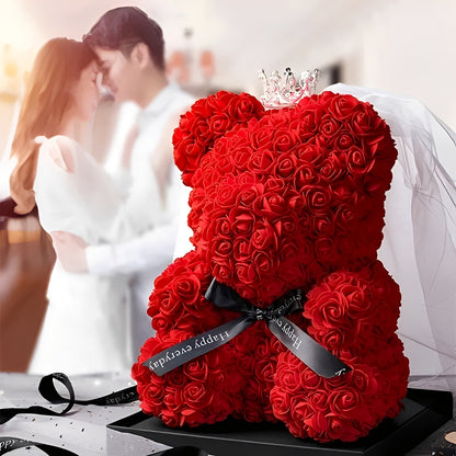 Valen - Rosa Teddybär in LED-Box zum Valentinstag