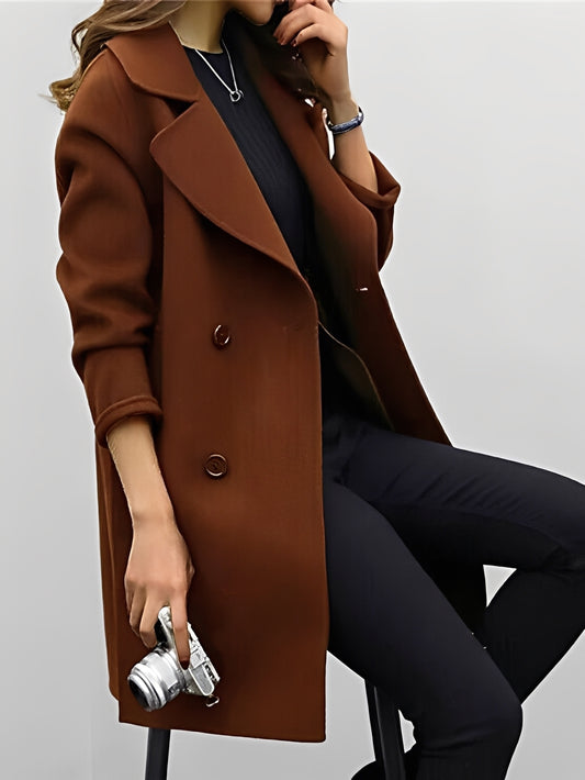 Nichole - Eleganter doppelreihiger Trenchcoat für Damen