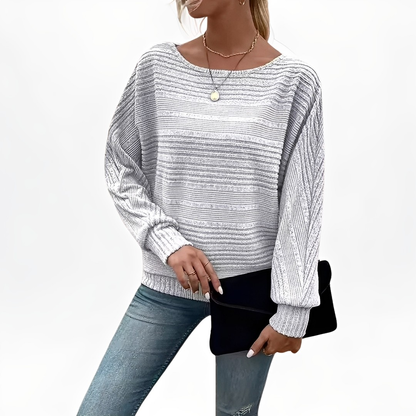 Eleanore - Lässiger, locker geschnittener Streifenpullover für Damen