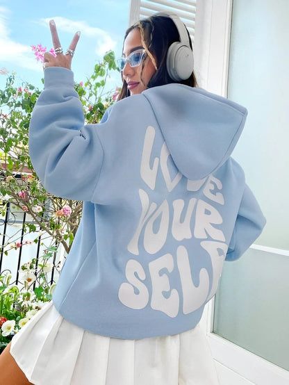 Gisselle - Stilvoller, lockerer Hoodie mit Print für Damen