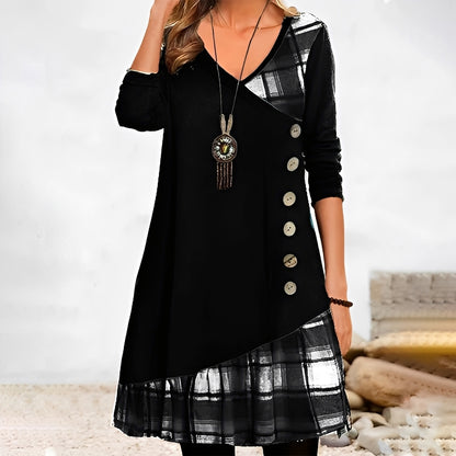 Shawnee - Lässiges Patchwork-Kleid mit Karomuster für Damen