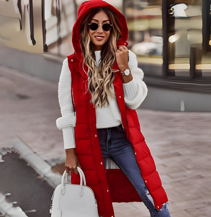 Brenna - Elegante lange Daunenjacke für Damen