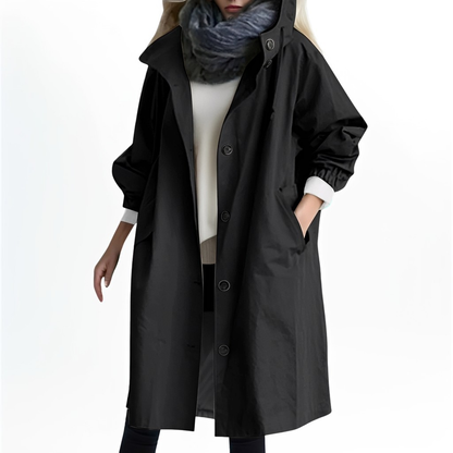 Shawna - Lange, wasserdichte Kapuzenjacke für Damen
