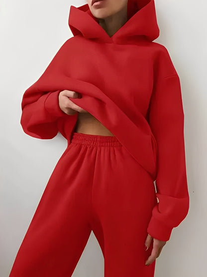 Adelia – Unifarbenes Hoodie-Set