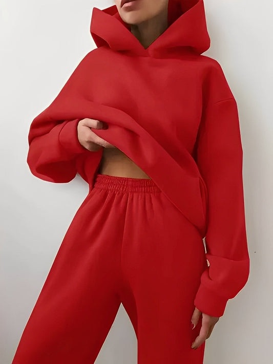 Adelia – Unifarbenes Hoodie-Set