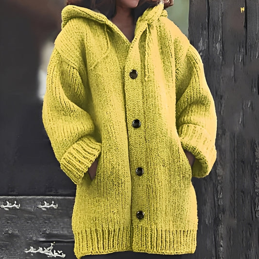 Jaqueline - Gemütliche Strickjacke mit Kapuze für Damen