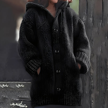 Jaqueline - Gemütliche Strickjacke mit Kapuze für Damen