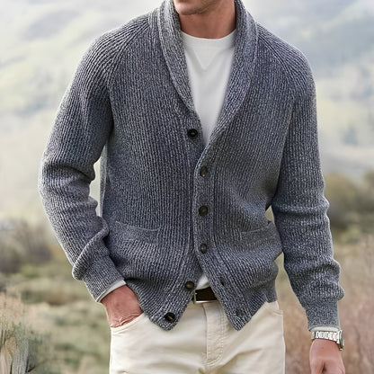 Jerold - Vintage-Cardigan mit breitem Revers für Herren