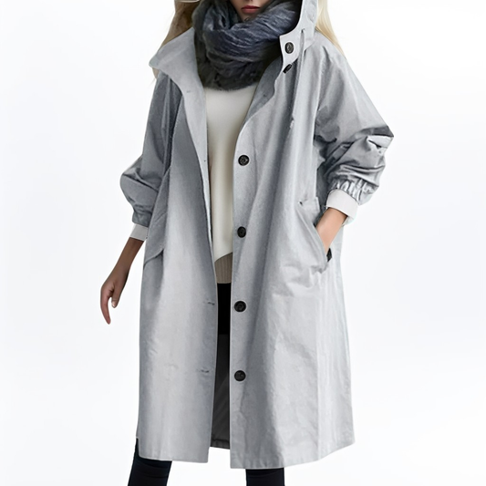 Shawna - Lange, wasserdichte Kapuzenjacke für Damen