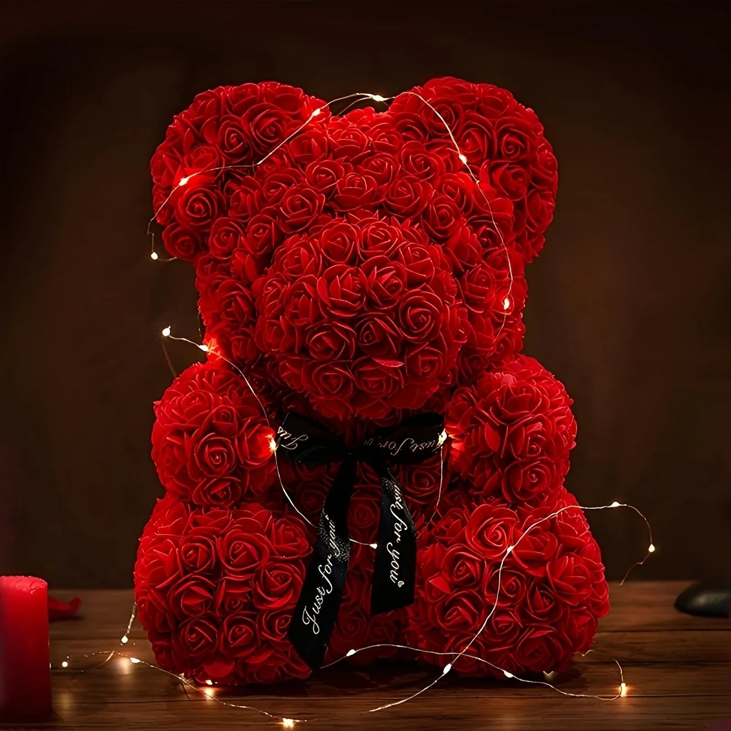 Teddie - Romantischer Rosenbär mit LED-Geschenkbox zum Valentinstag