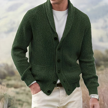 Jerold - Vintage-Cardigan mit breitem Revers für Herren