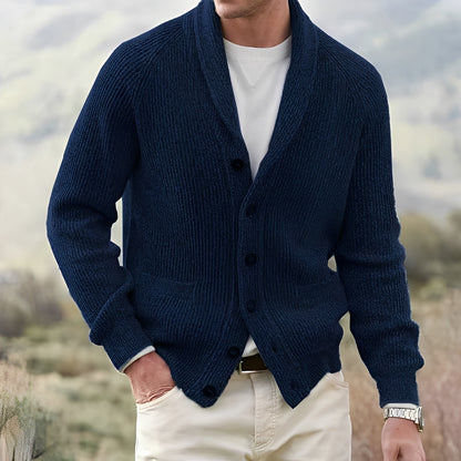 Jerold - Vintage-Cardigan mit breitem Revers für Herren