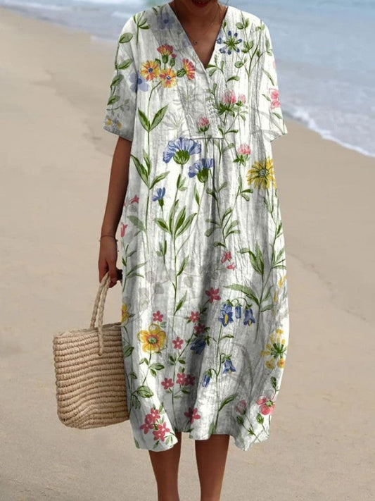 Marisol - Lockere Blumen-Robe im Retro-Stil