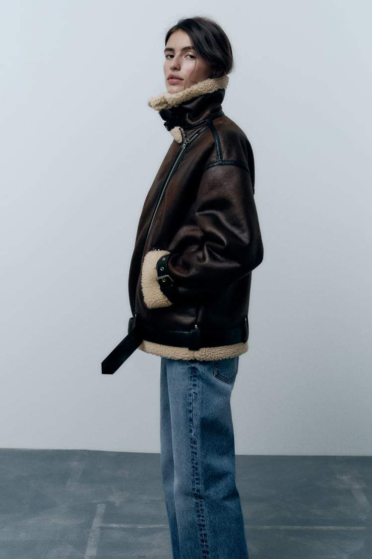 Bridget - Jacke mit Kunstleder-Kragen Schick
