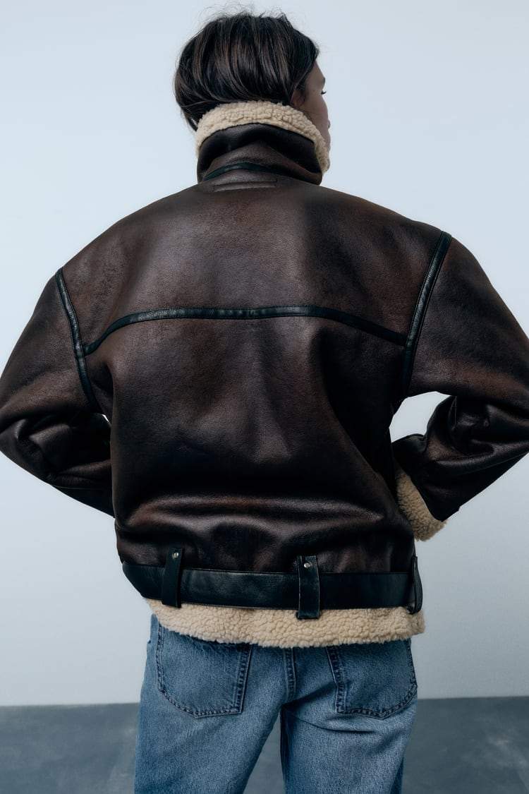 Bridget - Jacke mit Kunstleder-Kragen Schick