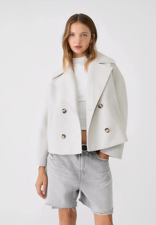 Claire – Modische Kurze Zweireihige Jacke