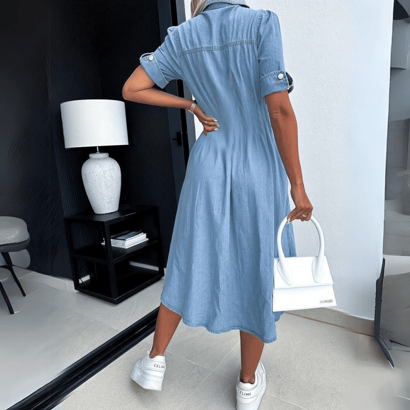 Harlee - Stilvolles Denimkleid in Midi-Länge für Damen