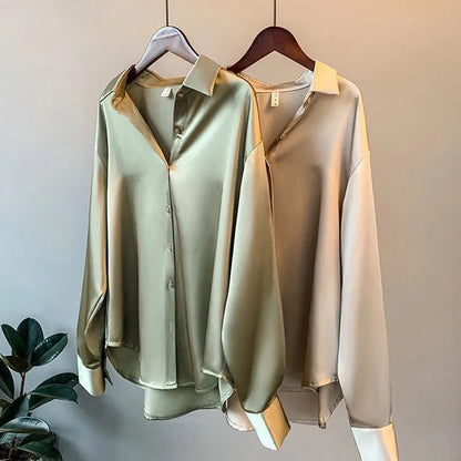 Valgerda - Schickes Damenhemd aus Satin