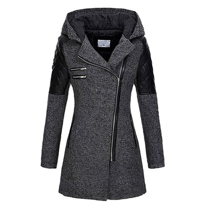 Chasity - Stilvoller warmer Mantel mit Kapuze für Damen