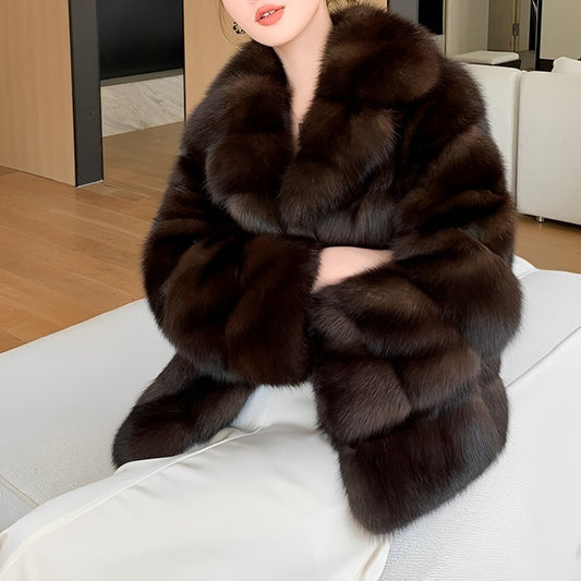 Georgia - Dicker warmer Pelzmantel für Damen