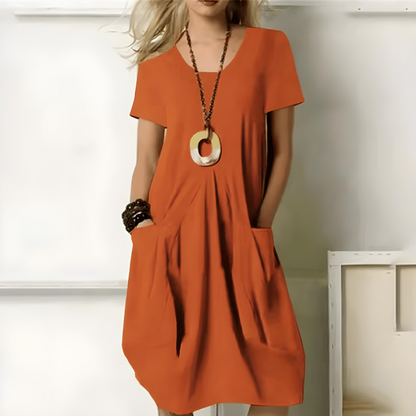 Maryam - Stilvolles Freizeitkleid mit lockerem Schnitt und Taschen