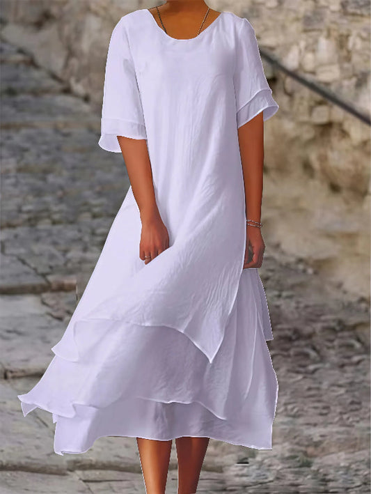 Ximena - Bequemes Kleid mit kurzen Ärmeln