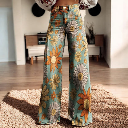 Hannah – Weit Geschnittene Hose mit Blumenprint