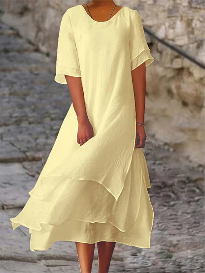 Ximena - Bequemes Kleid mit kurzen Ärmeln